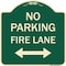 Signmission No Parking Fire Lane W/ Bidirectional Arrow Heavy-Gauge Aluminum Sign, 18" x 18", G-1818-23738 A-DES-G-1818-23738 - alternate 1